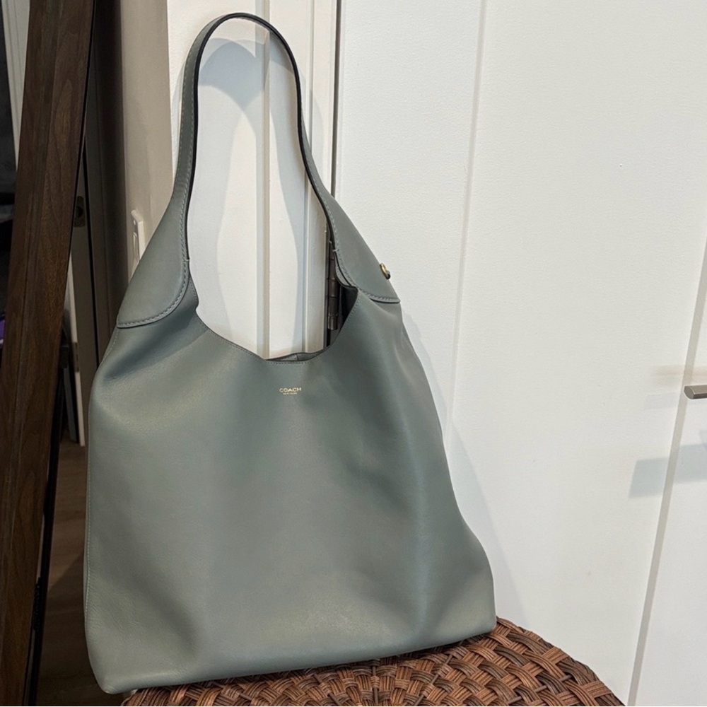 Coach Brooklyn Bag Leather Hobo Bag in Sage Green